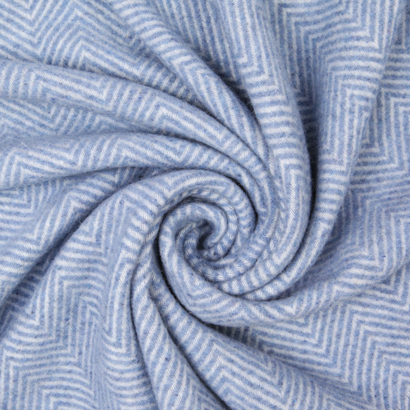 Merino Wool Blanket Gurekam, White/Gray/Blue