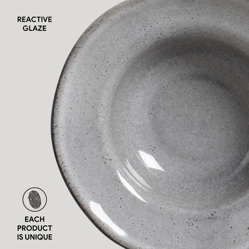 Assiette à salade ou à dessert en grès de 7,48 po allant au lave-vaisselle Dust Commercial, ensemble de 4