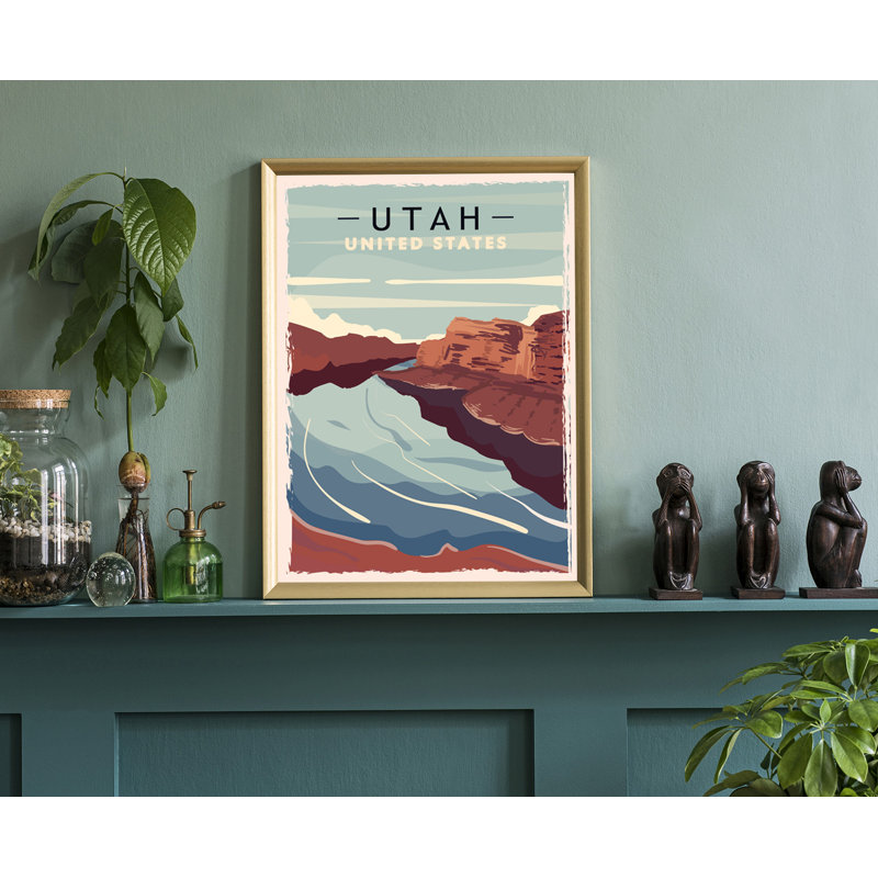 Affiche de voyage d'État de style rétro de l'Utah, impression rétro sans cadre, art mural maison et bureau