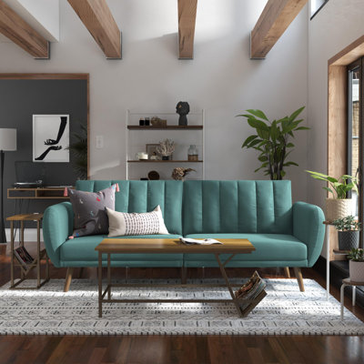 Novogratz Brittany 81.5" Round Arm Futon Chair