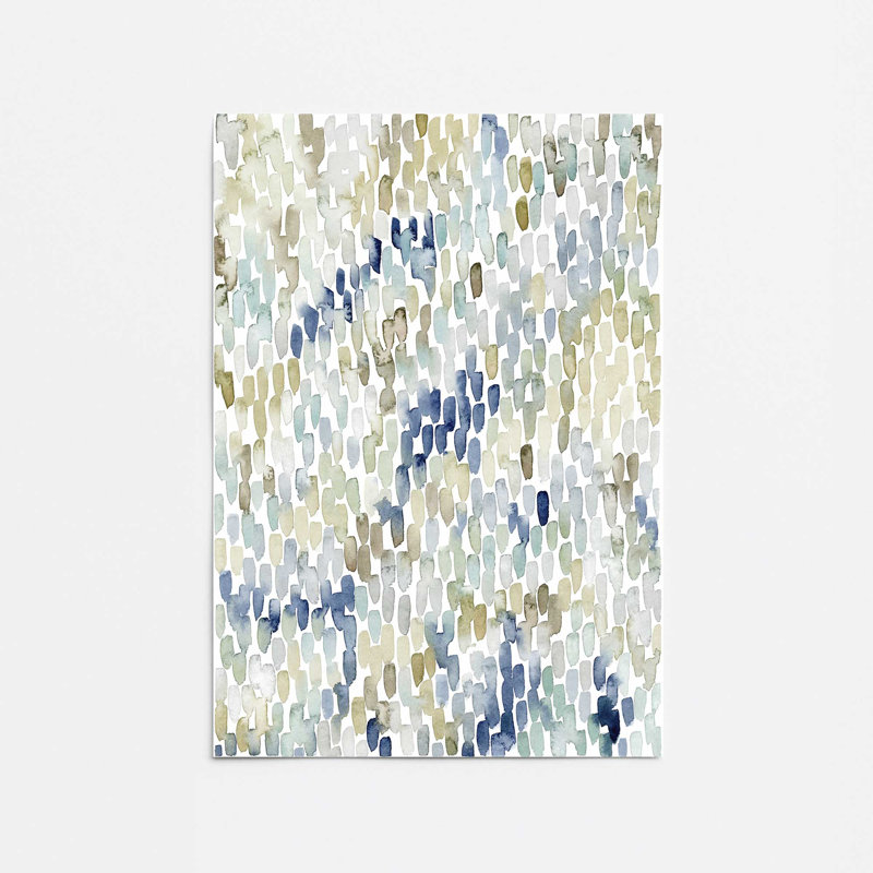 Fluid Abstracts in Earthy Blues I Print in a Frame, H 20 po x l 16 po, Papier