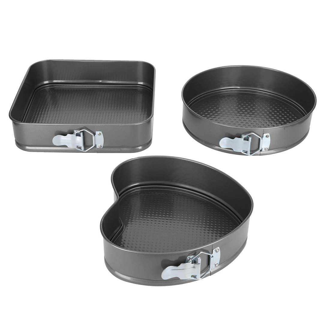Cake Tin, 3Pcs Nonstick Bakeware Cake Pans Removable Base Baking Trays For Baking Layer Cakes Cheese Cakes Bread Cake