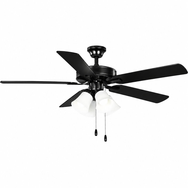 AirPro 52 po Ventilateur de plafond d'intérieur transitionnel, Noir mat