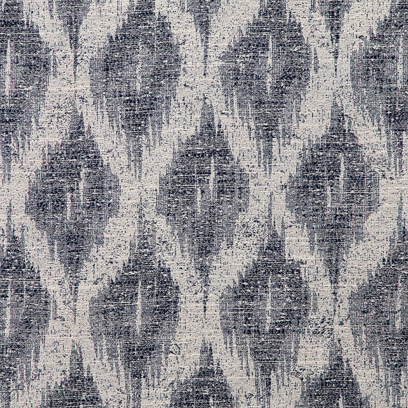 Medium Blue and White Ikat Print Decorative Pillow