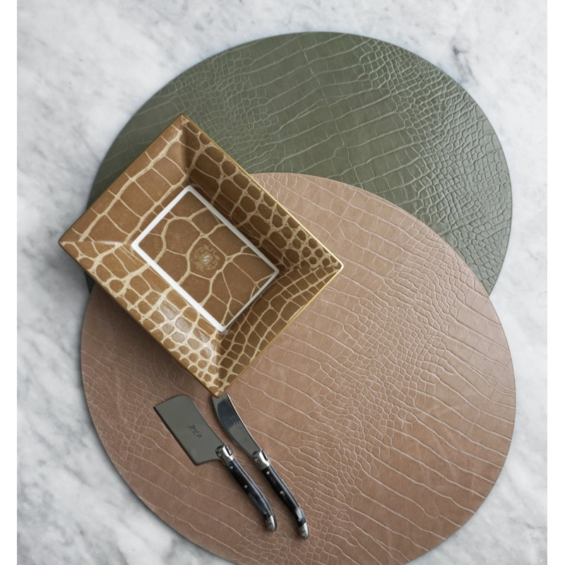 Boîte à bijoux en alligator +, Or / blanc / safari