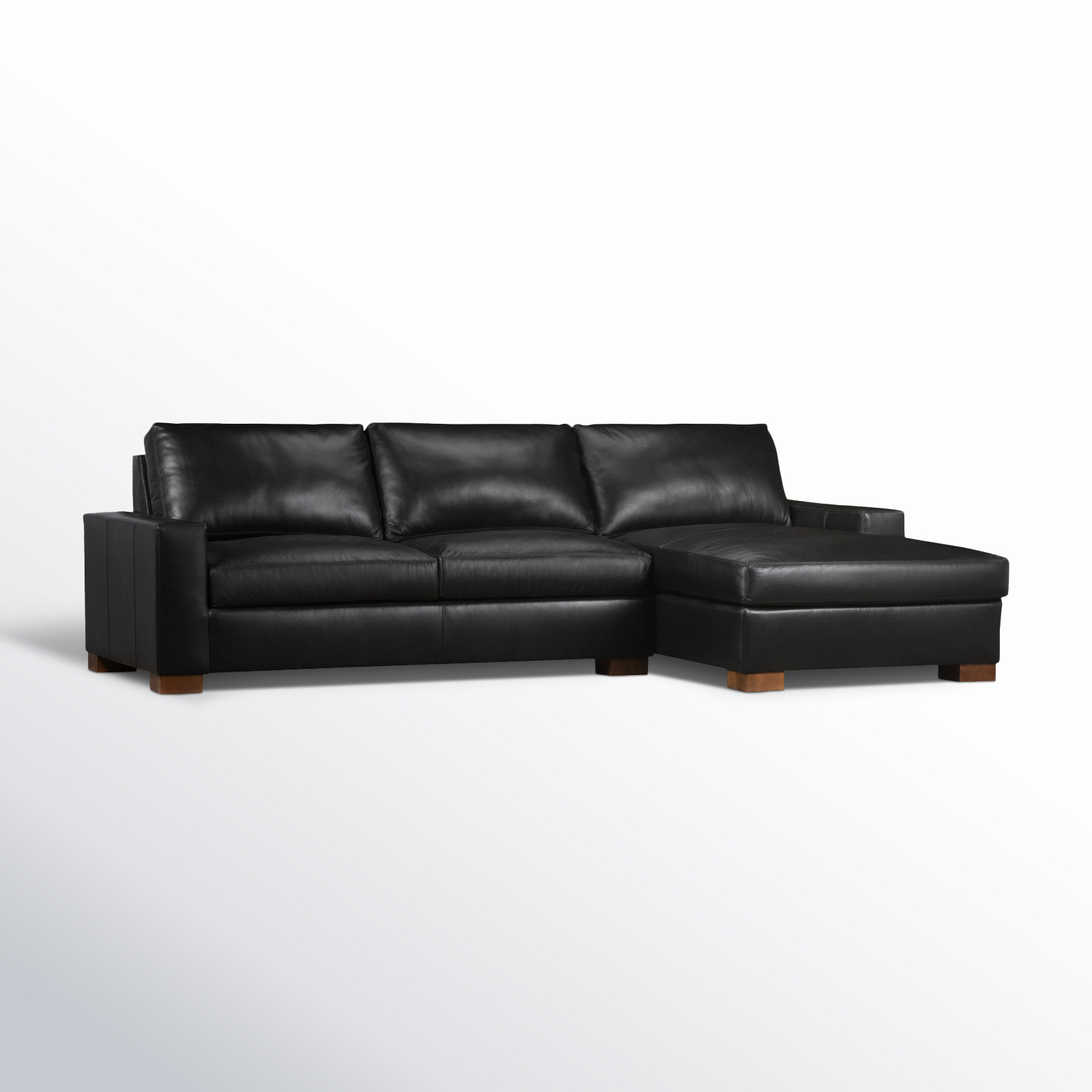 Jonie Genuine Leather 2-Piece Chaise Sectional, Revelation Midnight Genuine Leather, Right Hand Facing