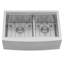 Ruvati 33" Apron-front Workstation Low-Divide  60/40 Farmhouse Kitchen Sink Stainless Steel
