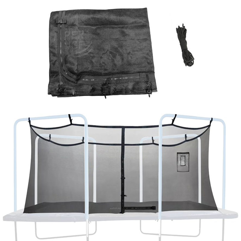 Le filet de sécurité pour trampoline Machrus Upper Bounce convient aux trampolines carrés de 13 x 13 pi utilisant 4 arches