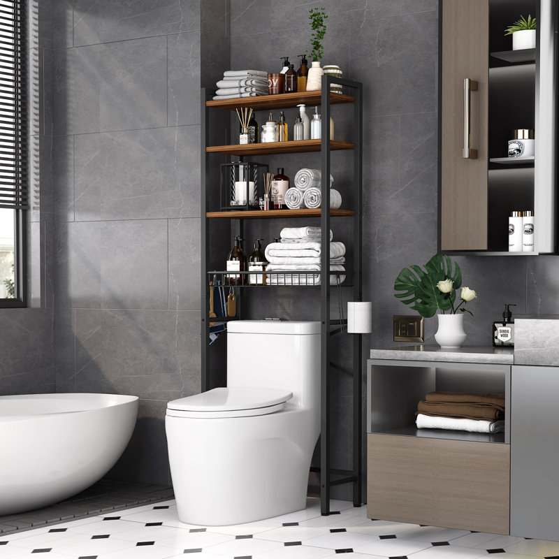 Awalt Freestanding Adjustable Over The Toilet Storage, White