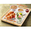 Plateau de service en bambou avec poignées - plateau de repose-pieds décoratif en marbre, grande table basse servant de plateau pour le petit déjeuner, le dîner et l'organisation à la maison