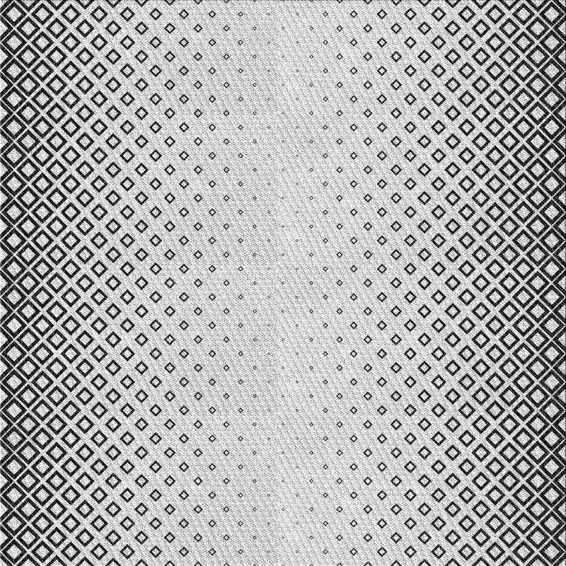 Tapis noir/gris à motifs, Carré 6 pi