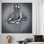 Art abstrait argenté sur toile métallique 3D