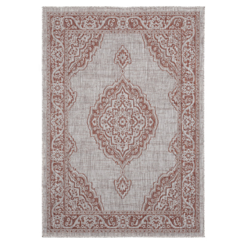Tapis oriental en terre cuite Mcclinton, Rectangle 7 pi 10 po x 10 pi 6 po