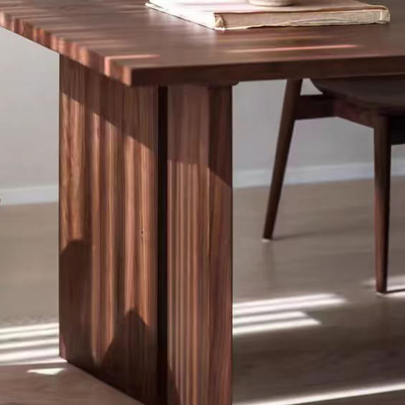 Clercie Walnut Solid Wood Dining Table, 31.49" W x 70.86" L