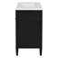 Ensemble de meuble-lavabo moderne noir, bois massif et panneau de fibres à densité moyenne avec rangement