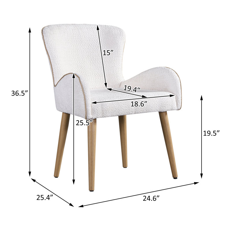 Fauteuil Mirjan Boucle en beige et chêne