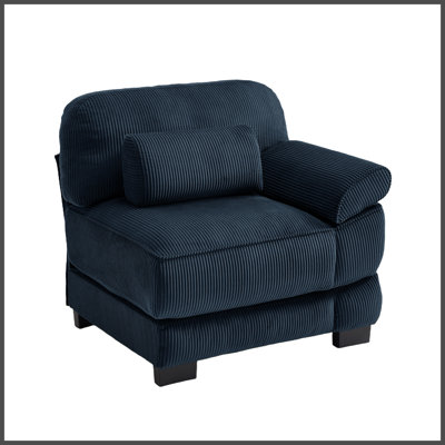 Sofa RSF Corduroy W/1 Pillow -Blue