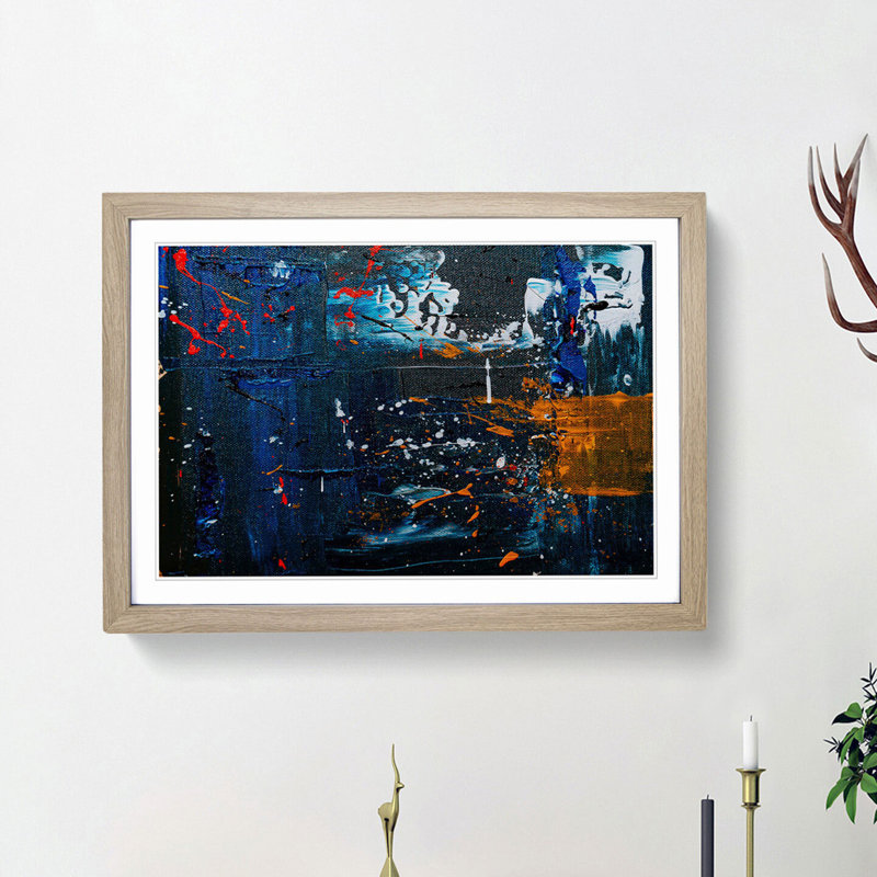 Abstract Vol.400 by S.Johnson - Framed Print, 62cm H x 87cm W x 2cm D, Oak Framed