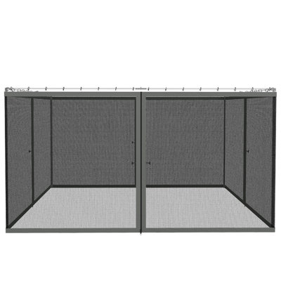 Outsunny Grey Polyester Screen for Gazebo