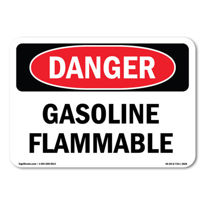 Gasoline Flammable Decal 14" X 10"