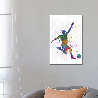 Man Soccer Football Player V 1 Piece Wrapped Canvas Painting