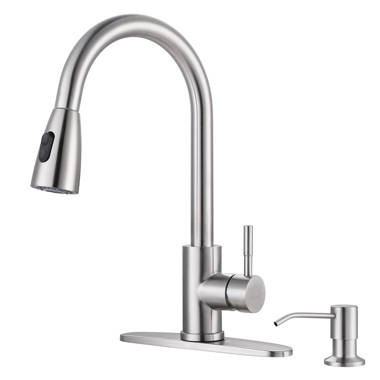 Raviv® Pull-Down Faucet and 33-Inch Stainless Steel Single-Bowl