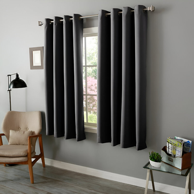 Cariya Small Window Eyelet Blackout Thermal Curtains  – Light Blocking & Energy Efficient, Cream, 117cm Width x 137cm Drop