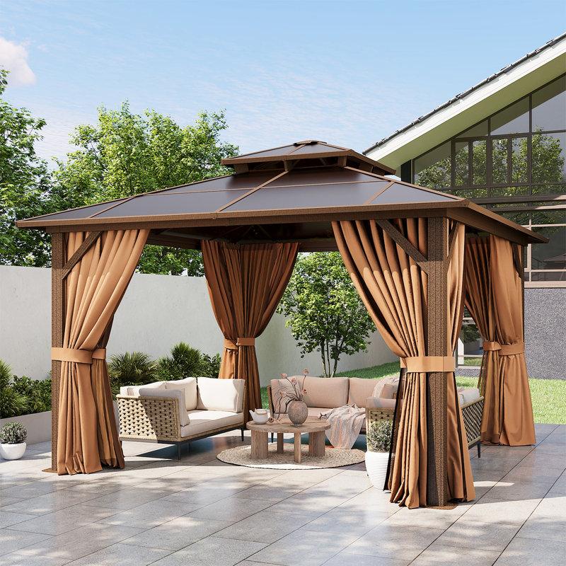 12 pi. L 12 pi. D Pavillon de jardin en aluminium