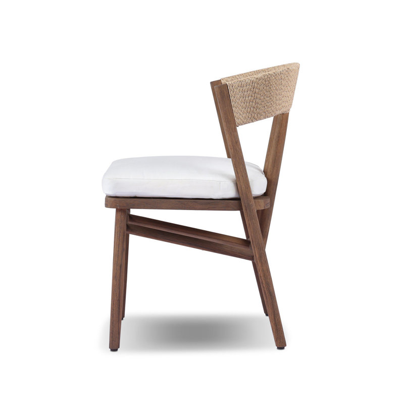 Buxton Outdoor Teak Dining Side Chair, Beige