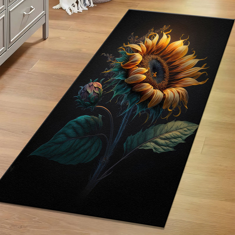 Vibrant Floral Print With Pile Soft Type Rug Adding a Pop of Color and Comfort to Any Room in Your Home