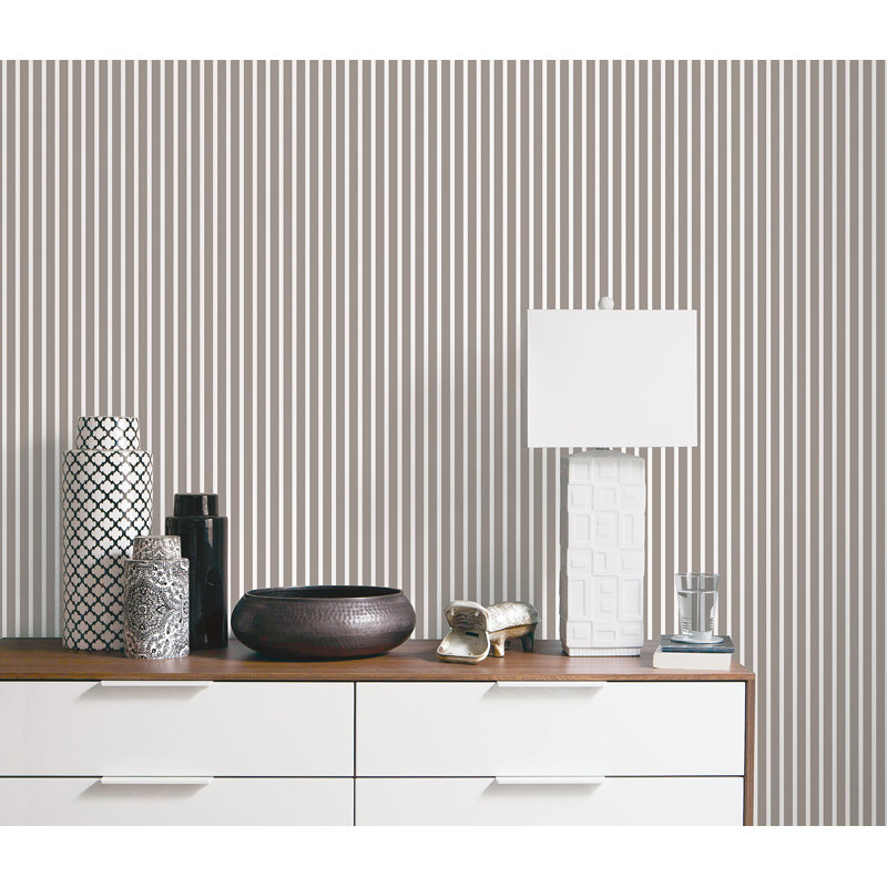 Ayden 10m x 53cm Matte Wallpaper Roll, Dark Grey/White