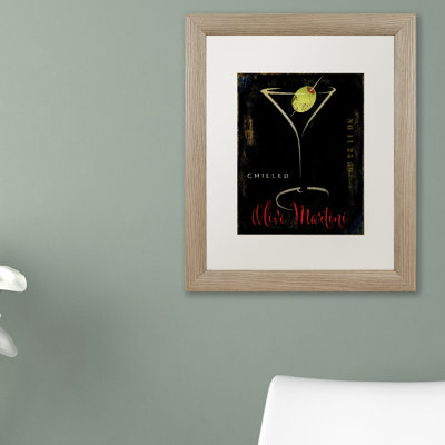 «Jadaya Olive Martini II» par Color Bakery, affiche vintage encadrée