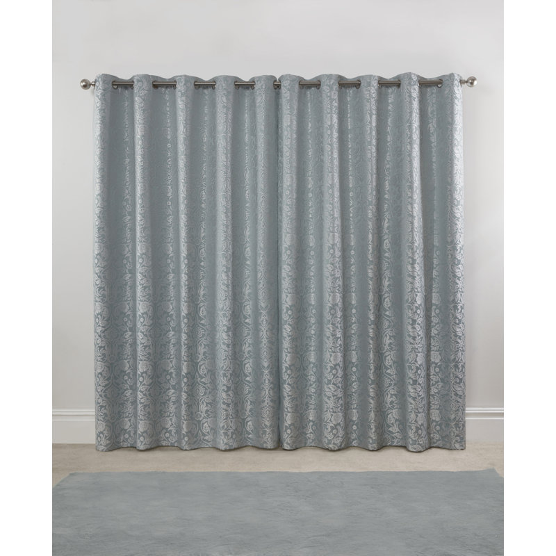 Eden Room Darkening Curtain Pair, Duck Egg, 116 W x 137 D cm