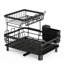 Space-Saving 2-Tier Dish Rack with Swivel Drainer