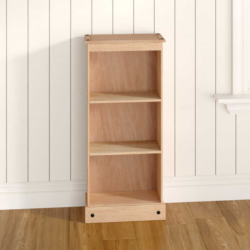 Clearmont Corona Design Low Narrow Bookcase, Pine, Antique Wax