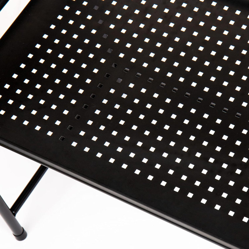 Black Metal Microwave Stand with Hooks and Shelf