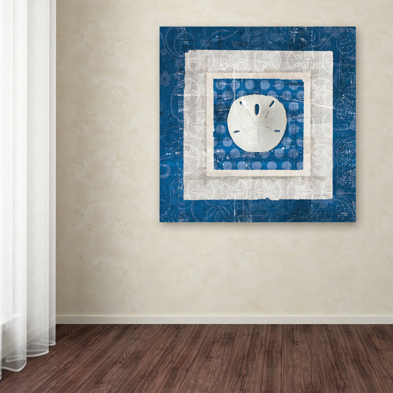 Belinda Aldrich Blue Coastal Seashell Canvas Art