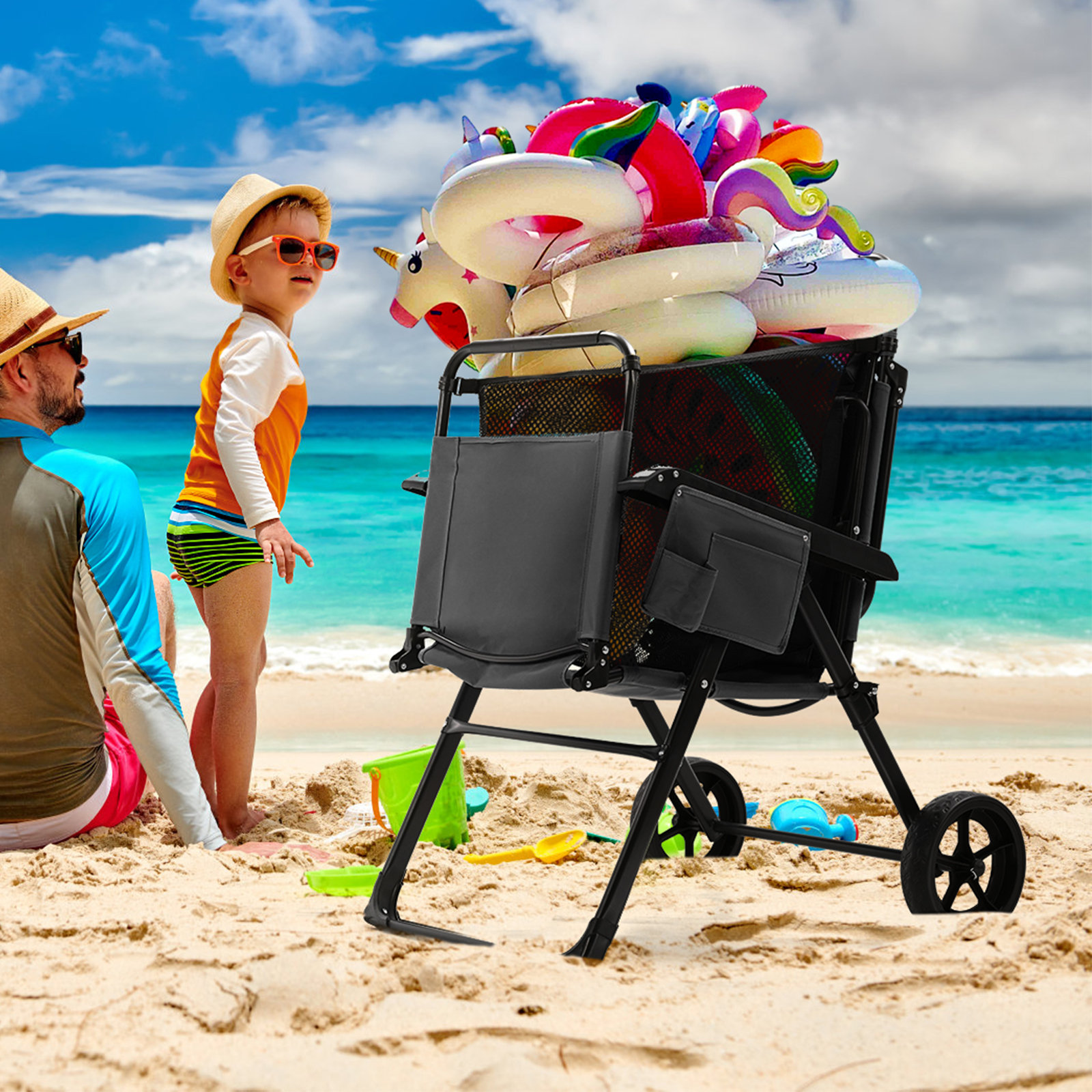 Lounge Wagon Beach Chair And Cart JTANGL 2in1 Beach Cart With