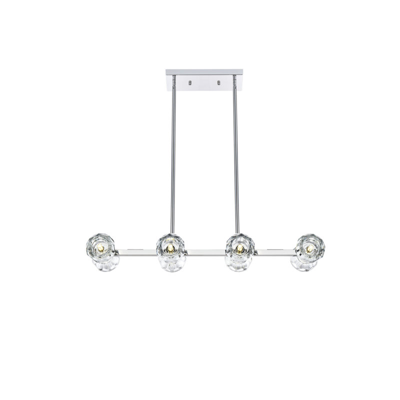 Luminaire suspendu 8 lumières Bolivar, Chrome
