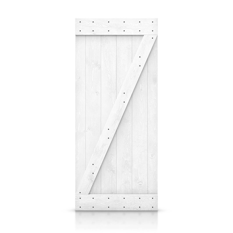 Porte de grange en bois lambrissé, Crème clair, 38 po x 84 po