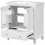 Meuble-lavabo de salle de bain 30 po - Bois massif et planche avec lavabo central et tablette de fabrication moderne-346271144