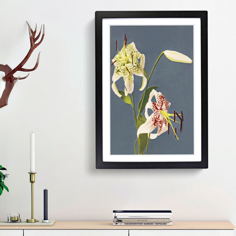 Lilies by Kazumasa Ogawa - Picture Frame Painting Print, Black Framed, 36cm H x 27cm W x 2cm D