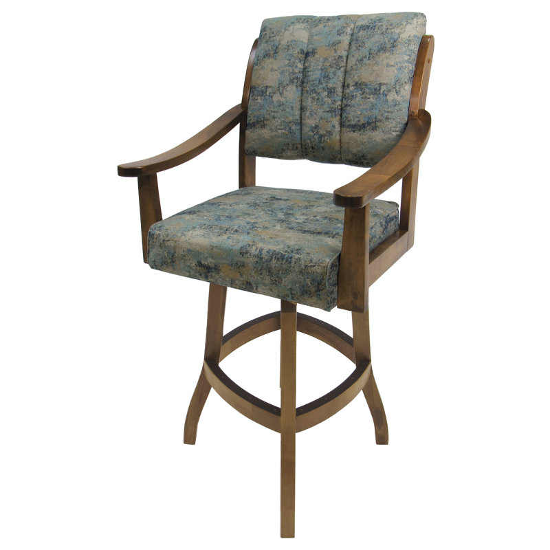 Tabouret de comptoir pivotant Valine, Noyer, Tabouret de bar (assise de 30 po de hauteur)