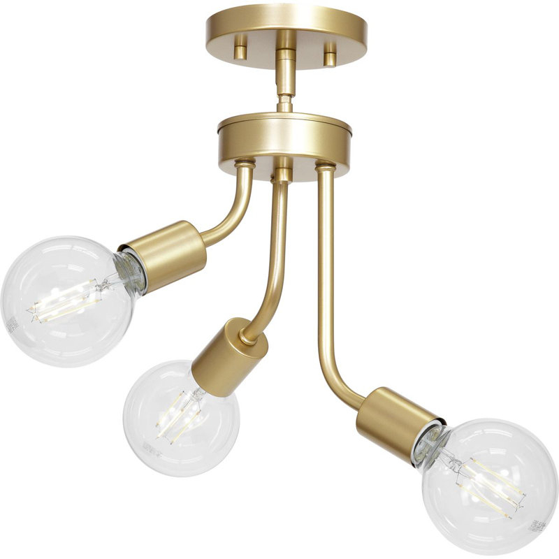 Bradley Semi Flush Mount, Antique Gold Leaf