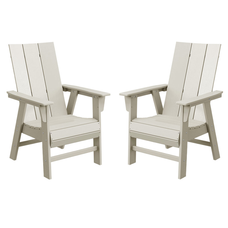 Ensemble de 2 chaises Adirondack Modern Curveback, Beige