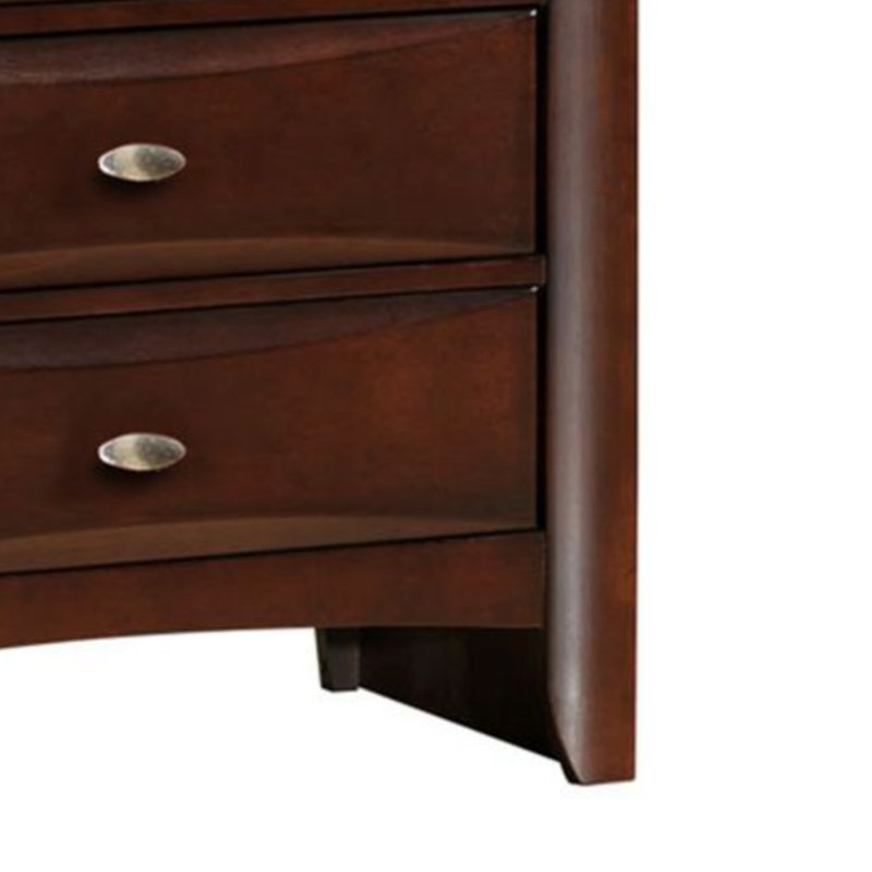 Commode à finition espresso Ireland avec cinq tiroirs spacieux pour un rangement élégant et efficace