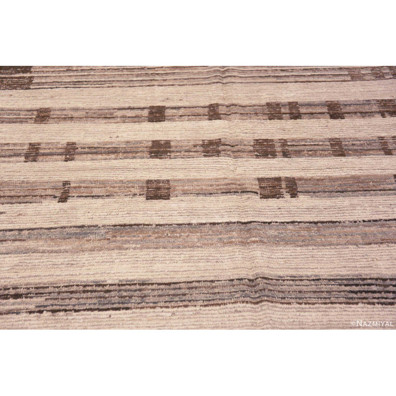 Tapis contemporain moelleux en laine brun / gris / neutre One-of-a-Kind Earthy