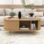Table basse de style Mid-Century moderne avec porte coulissante en forme de tambour, station de charge intégrée-584249657