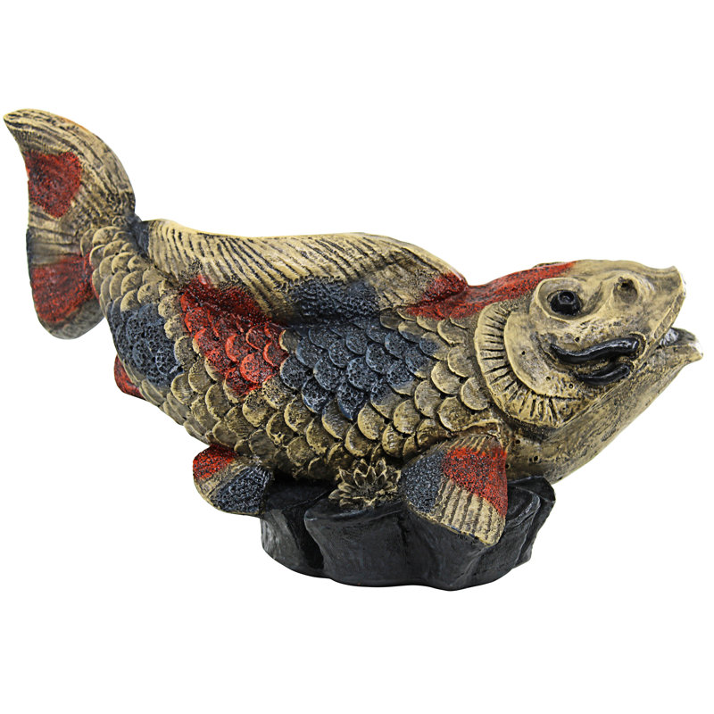 Showa Koi Multicolor Resin Garden Spitter Statue