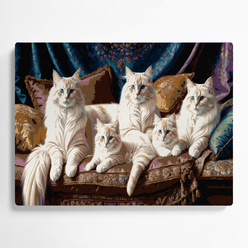 Art mural noir Cats Birman, H 240 po x l 360 po x P 0,05 po